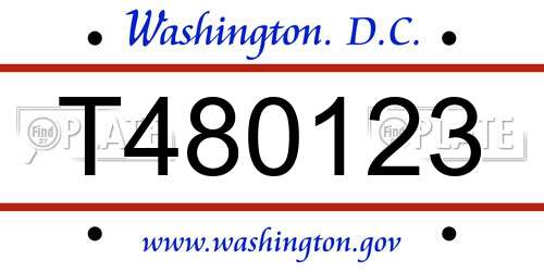 T480123 District Of Columbia License Plate
