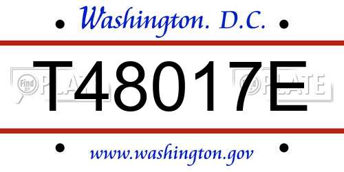 T48017E District Of Columbia License Plate