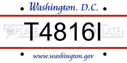 T4816I District Of Columbia License Plate