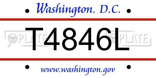 T4846L District Of Columbia License Plate