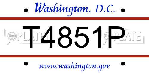 T4851P District Of Columbia License Plate