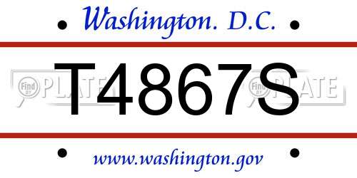 T4867S District Of Columbia License Plate