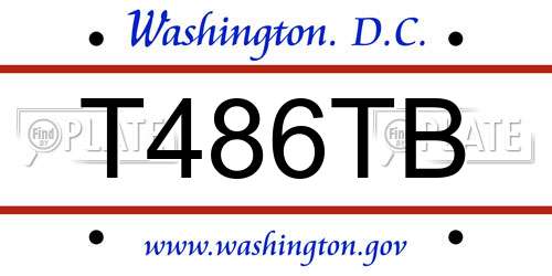 T486TB District Of Columbia License Plate
