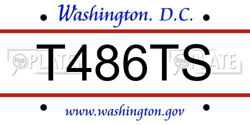 T486TS District Of Columbia License Plate
