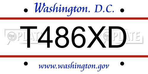 T486XD District Of Columbia License Plate