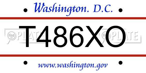 T486XO District Of Columbia License Plate