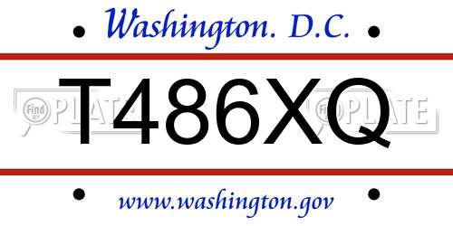 T486XQ District Of Columbia License Plate