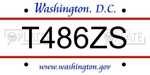 T486ZS District Of Columbia License Plate