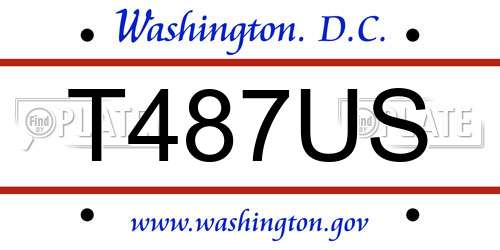 T487US District Of Columbia License Plate