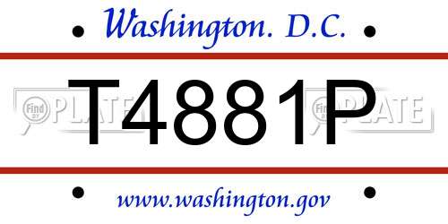 T4881P District Of Columbia License Plate