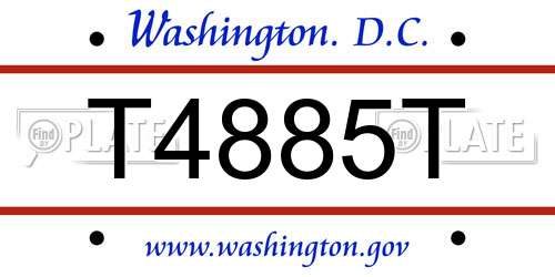 T4885T District Of Columbia License Plate