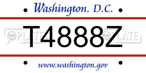 T4888Z District Of Columbia License Plate