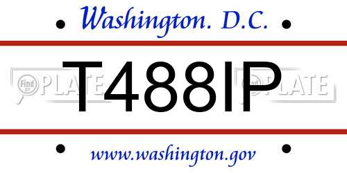 T488IP District Of Columbia License Plate