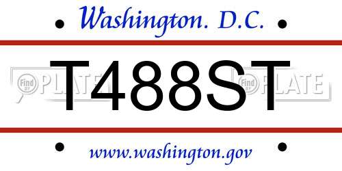 T488ST District Of Columbia License Plate