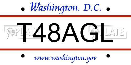 T48AGL District Of Columbia License Plate