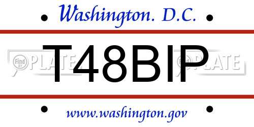 T48BIP District Of Columbia License Plate