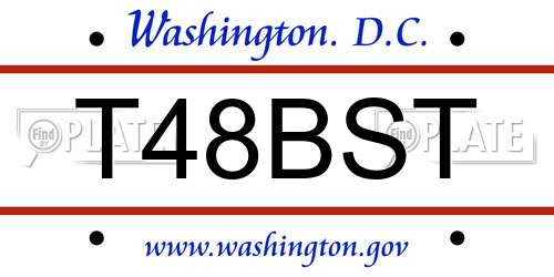 T48BST District Of Columbia License Plate