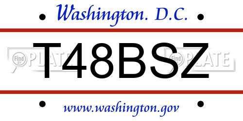 T48BSZ District Of Columbia License Plate