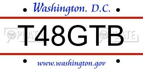 T48GTB District Of Columbia License Plate