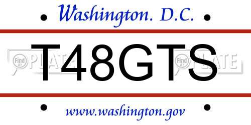 T48GTS District Of Columbia License Plate