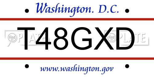 T48GXD District Of Columbia License Plate