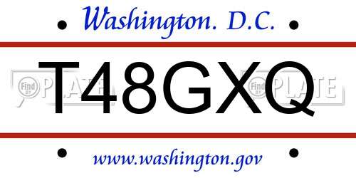 T48GXQ District Of Columbia License Plate