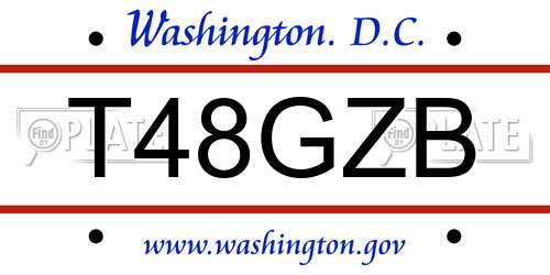T48GZB District Of Columbia License Plate