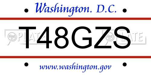 T48GZS District Of Columbia License Plate