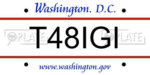 T48IGI District Of Columbia License Plate