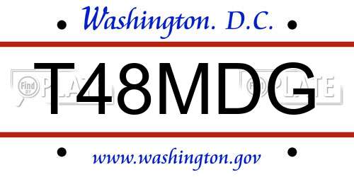 T48MDG District Of Columbia License Plate