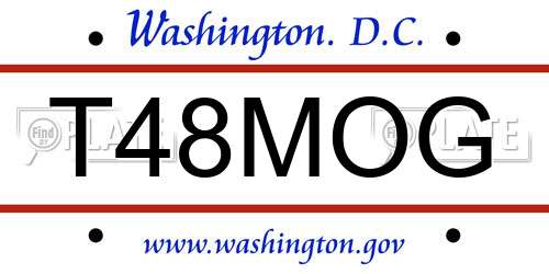 T48MOG District Of Columbia License Plate