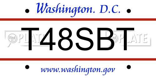 T48SBT District Of Columbia License Plate
