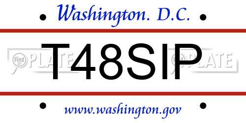 T48SIP District Of Columbia License Plate