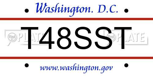 T48SST District Of Columbia License Plate