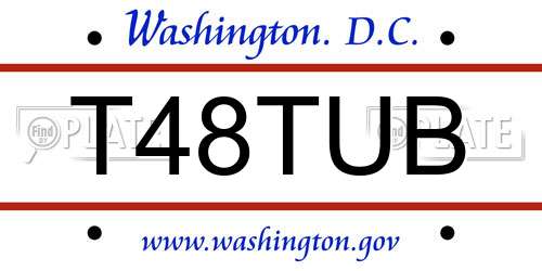 T48TUB District Of Columbia License Plate