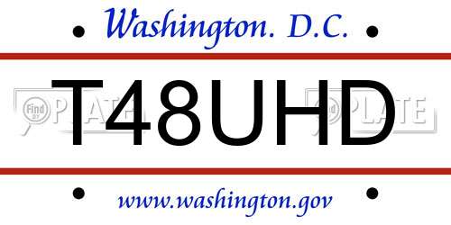 T48UHD District Of Columbia License Plate