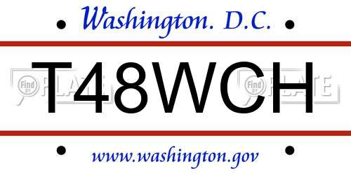 T48WCH District Of Columbia License Plate