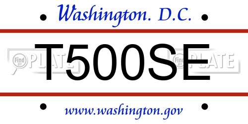 T500SE District Of Columbia License Plate