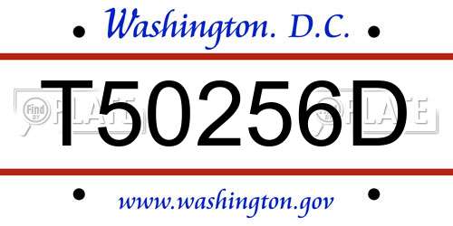 T50256D District Of Columbia License Plate