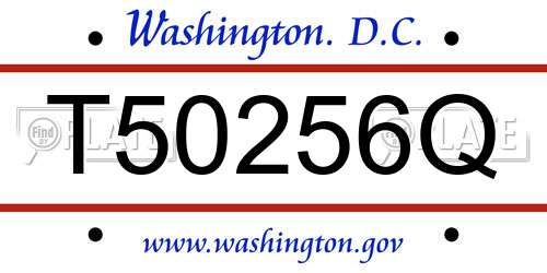 T50256Q District Of Columbia License Plate