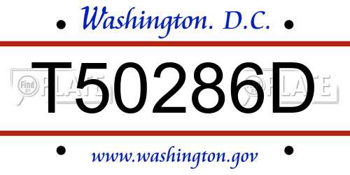 T50286D District Of Columbia License Plate