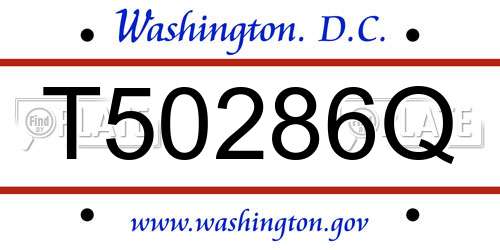 T50286Q District Of Columbia License Plate