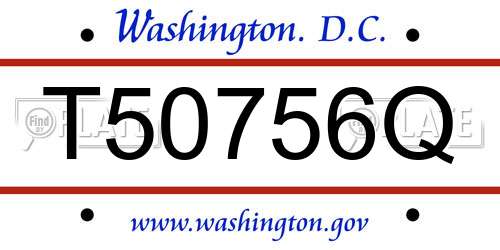 T50756Q District Of Columbia License Plate