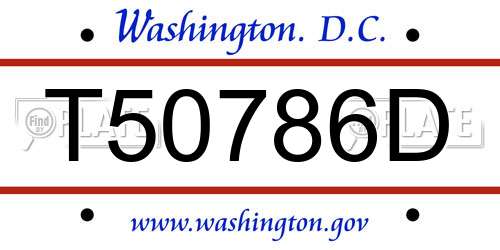 T50786D District Of Columbia License Plate