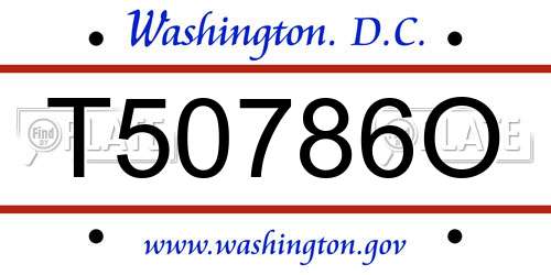 T50786O District Of Columbia License Plate
