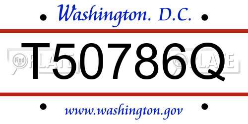 T50786Q District Of Columbia License Plate