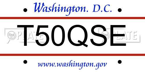 T50QSE District Of Columbia License Plate