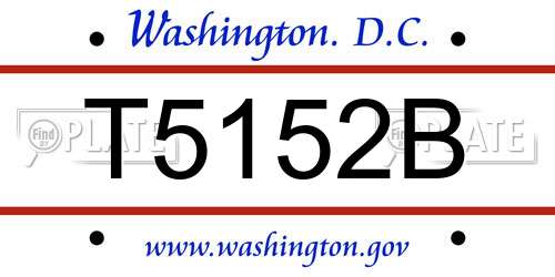 T5152B District Of Columbia License Plate