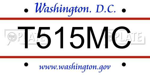 T515MC District Of Columbia License Plate