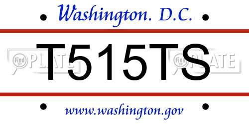 T515TS District Of Columbia License Plate